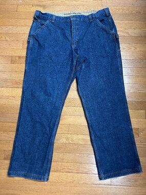Mens Duluth Flex Ballroom Relaxed Fit Carpenter Jeans 42x32 Dark Wash Excellent